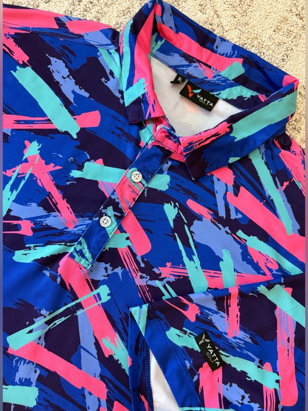 Yatta Golf Brightly Printed Polo Sz XL